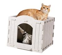 Crowded Perceived Puss Shelter with Stable Flat Roof Structure Not Shedding Face for Clawing Cats Simple Contemporary Pet Furniture Perceived Puss Bed， Pet Encasing House Green Thin Contemporary