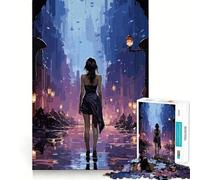Crowded Streets Anime Girl 1000 Pieces Jigsaws Adults Puzzles Gifts Reason Skill Nice Thick Happy Challenge Fine Art (38x26cm)