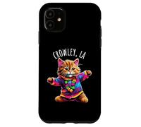 Crowley LA USA Fun Cute Colorful Dancing Cat Design Case for iPhone 11