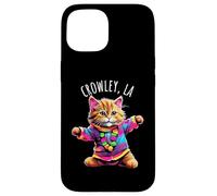 Crowley LA USA Fun Cute Colorful Dancing Cat Design Case for iPhone 15