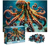 crowm Deep Sea Giant Octopus Jigsaw Puzzle, 1000 Piece Puzzles for Adults, Marine Artwork Puzzle Challenging Family Activity for Puzzle Enthusiasts Home Decor Wall Art