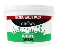 Crown Silk Wall & Ceiling Paint Emulsion - Pure Brilliant White - 7.5 litres