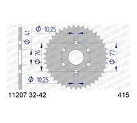 Crown AFAM Aluminium Ultralight 11207-paso 415 for Moto Spare Parts, Accessories