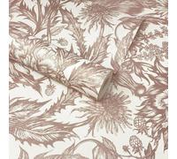 Crown Alexis Rose Taupe Beige Floral Wallpaper
