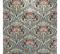 Crown Archives Flora Nouveau Wallpaper in Bottle Green Crown Bottle Green