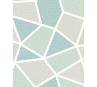 Crown Arendal Geometric Mint Wallpaper M1479 - Textured Metallic Abstract Green