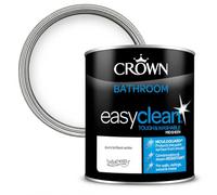 Crown Bathroom Paint 1L - Soft Sheen Pure Brilliant White - Moisture & Steam Resistant Wall & Ceiling Paint - Mould Resistant Washable Finish for Bathrooms