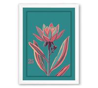 Crown Bloom Botanical Framed Wall Art Print A1 (84.1×59.4cm) White, Wall Decor for Living Room, Bedroom, Office & Home, Ready to Hang, Art Gift