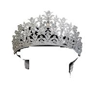 Crown Bridal Hair Crown Blossom Wedding Headpiece Adjustable Crystal Tiara Birthdays Wedding tiaras for bride(Colour C)