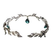 Crown Bridal Rhinestone Waterdrop Leaf Hair Accessories Romantic Head Accessories for Women for Special Occasions and Festivals(Green 1)