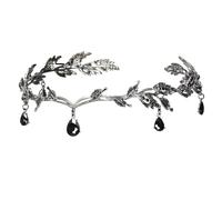 Crown Bridal Rhinestone Waterdrop Leaf Hair Accessories Romantic Head Accessories for Women for Special Occasions and Festivals(Black)
