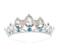 Crown Bridal Wedding Crown Princess Girl Headdress Water Drops Glass Crystal Tiara Wedding Photography Hair Accessories Accessories Suitable for Wedding Tiara, Girl's Birthday Tiara (I)