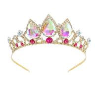 Crown Bridal Wedding Crown Princess Girl Headdress Water Drops Glass Crystal Tiara Wedding Photography Hair Accessories Accessories Suitable for Wedding Tiara, Girl's Birthday Tiara (J)
