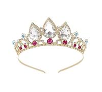 Crown Bridal Wedding Crown Princess Girl Headdress Water Drops Glass Crystal Tiara Wedding Photography Hair Accessories Accessories Suitable for Wedding Tiara, Girl's Birthday Tiara (D)