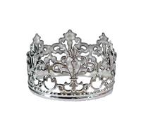 Crown Cake Topper, Princess Cupcake Toppers, Tiara Cake Topper, Large Silver Crown Decor for Birthday Wedding Christening Party, 10cm Diameter Cake Decoration
