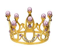 Crown Cake Topper Rhinestone Crystal Headpiece Cake Sparkle Rhinestones Pearls Crown Cake Decoration for Baby Shower Birthday Wedding Party Favors, Style 5 (Style 6)