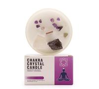 Crown Chakra Crystal Candle - Ocean Breeze Scent | Infused with Celestite & Selenite Gemstones | Spiritual Connection, Enlightenment & Higher Consciousness | Natural Soy Wax | 17 Hr Burn