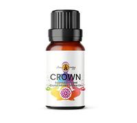 Crown Chakra Essential Oil Blend with Clear Quartz Crystal Chips, 10ml - Cedarwood, Ylang Ylang, Bergamot - Aromatherapy Diffuser, Burner, Yoga, Meditation, Bracelets, Kundalini