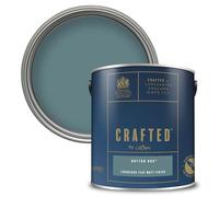Crown CRAFTED Button Box Matt Emulsion Blue Green Paint 2.5L | Muted Blue Green velvety flat matt finish for interior walls, ceilings & wood. Soft to touch, hides imperfections, low VOC