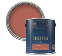 Crown CRAFTED Ceramic Kiln Matt Emulsion Terracotta Red Paint 2.5L | Rich Terracotta velvety flat matt finish for interior walls, ceilings & wood. Soft to touch, hides imperfections, low VOC