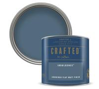 Crown CRAFTED Dark Blue Paint Matt Emulsion Tester - Sample 125ml | INDULGENCE velvety flat matt finish for interior walls, ceilings & wood. Soft to touch, hides imperfections, low VOC