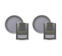 Crown Crafted Lustrous Metallic Finish Paint Pewter 1.25L Pack Of 2