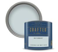 Crown CRAFTED Pale Blue Paint Matt Emulsion Tester - Sample 125ml | WATERMARK velvety flat matt finish for interior walls, ceilings & wood. Soft to touch, hides imperfections, low VOC