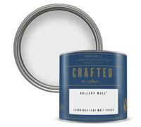 Crown CRAFTED White Paint Matt Emulsion Tester - Sample 125ml | GALLERY WALL velvety flat matt finish for interior walls, ceilings & wood. Soft to touch, hides imperfections, low VOC