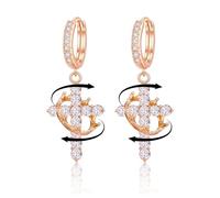 Crown Cross Earrings for Women Gold Cross Hoop Earrings Silver Crystal Crown Huggie Earring Dainty Cute Religious Dangle Earring Trendy Jewelry Accessories, M, Alloy Steel, No Gemstone
