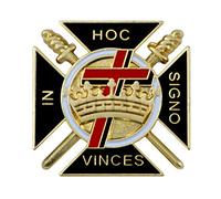 Crown & Cross In Hoc Signo Vinces Knights Templar Crusader Lapel Pin Badge