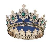 crown,Crowns,tiaras, Tiara，princess crown，Wedding Tiara Princess Wedding Crown Bride tiaras and Crowns Queen Hair Jewelry Crystal Diadem Prom Headdress Head accessorie Pageant (Color : Gold Red)(Gold