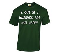 Crown Designs 6 Out of 7 Dwarves are Not Happy Funny Cool for Men & Teenagers T-Shirts Tops - Dark Green/X-Large