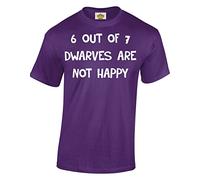 Crown Designs 6 Out of 7 Dwarves are Not Happy Funny Cool for Men & Teenagers T-Shirts Tops - Purple/4XL
