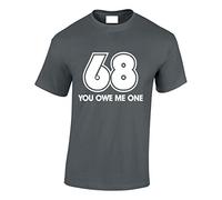 Crown Designs 68 You Owe Me One Funny Rude Humor Gifts for Men T-Shirts Tops - Charcoal/Medium