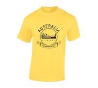 Crown Designs Australia The Harbour City Cool Premium Quality Regular Fit T-Shirt Top for Men and Teens - Yellow/XXL