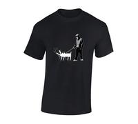Crown Designs Barking Dog Banksy Funny Premium Quality Regular Fit T-Shirt Top for Men and Teens - Black/Large