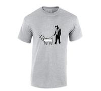 Crown Designs Barking Dog Banksy Funny Premium Quality Regular Fit T-Shirt Top for Men and Teens - Sports Grey / 3X-Large