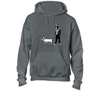 Crown Designs Barking Dog Banksy Funny Premium Quality Unisex Hoodies for Men, Women and Teens - Charcoal/Small