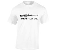 Crown Designs Barrett 50 Cal Sniper Rifle Army Gaming Gamer Gift Idea Top Cod Premium Quality Regular Fit T-Shirt Top for Men and Teens - White/L