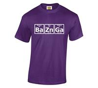 Crown Designs Bazinga Periodic Table Comedy TV Show Inspired for Men & Teenagers T-Shirts Tops - Purple/Medium