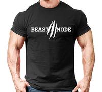 Crown Designs Beast Mode Bodybuilding Weight-Training Sports Tapered Fit Top for Men and Teens - Gym T/Black/XXL
