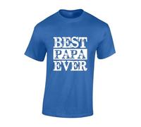 Crown Designs Best Papa Ever Cool Premium Quality Regular Fit T-Shirt Top for Men and Teens - Blue/S