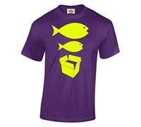Crown Designs Big Fish Little Fish Cardboard Box Novelty Gifts for Men & Teenagers T-Shirts Tops - Purple/X-Large