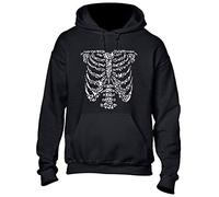 Crown Designs Bird Bones Cool Funky Geek Nerd Premium Quality Unisex Hoodies for Men, Women and Teens - Black/XL