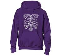 Crown Designs Bird Bones Cool Funky Geek Nerd Premium Quality Unisex Hoodies for Men, Women and Teens - Purple/L