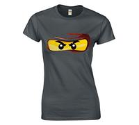 Crown Designs Bricks Eyes Design Family Movie Film Inspired Gift for Women & Teenagers Fitted T-Shirts Tops - Charcoal/M - 8/10