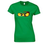 Crown Designs Bricks Eyes Design Family Movie Film Inspired Gift for Women & Teenagers Fitted T-Shirts Tops - Green/M - 8/10