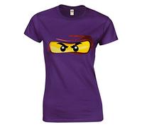 Crown Designs Bricks Eyes Design Family Movie Film Inspired Gift for Women & Teenagers Fitted T-Shirts Tops - Purple/M - 8/10