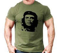 Crown Designs Che Guevara Bodybuilding Weight-Training Sports Tapered Fit Top for Men and Teens - Gym T/Green/L