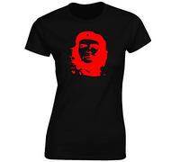 Crown Designs Che Guevara Iconic Image for Women & Teenagers Fitted T-Shirts Tops - Black/S - 6/8